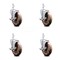 Service Caster 5 Inch High Temp Glass Filled Nylon 7/8 Inch Square Stem Caster Set with Brake SCC-SQ20S514-GFNSHT-TLB-78-4 - alternate 1